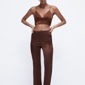 ZARA - Satin Effect Crop Top